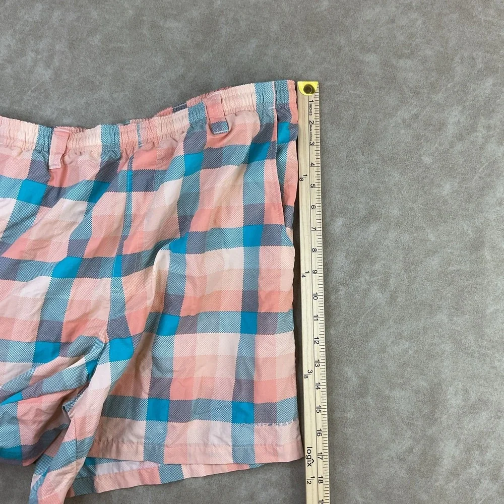 Columbia PFG‎ Super Backcast Mens Large Plaid Swim Board Shorts Mesh Lined 1862